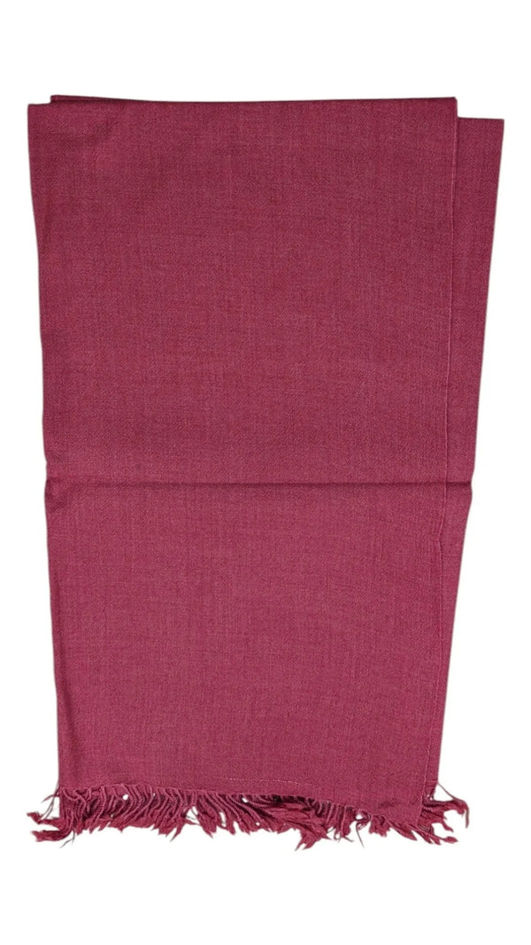 Handmade Women Wool Shawl Wrap Solid Color Deep Pink 