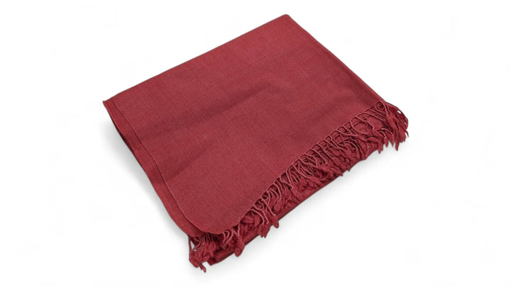 Handmade Women Wool Shawl Wrap Solid Color Maroon 1
