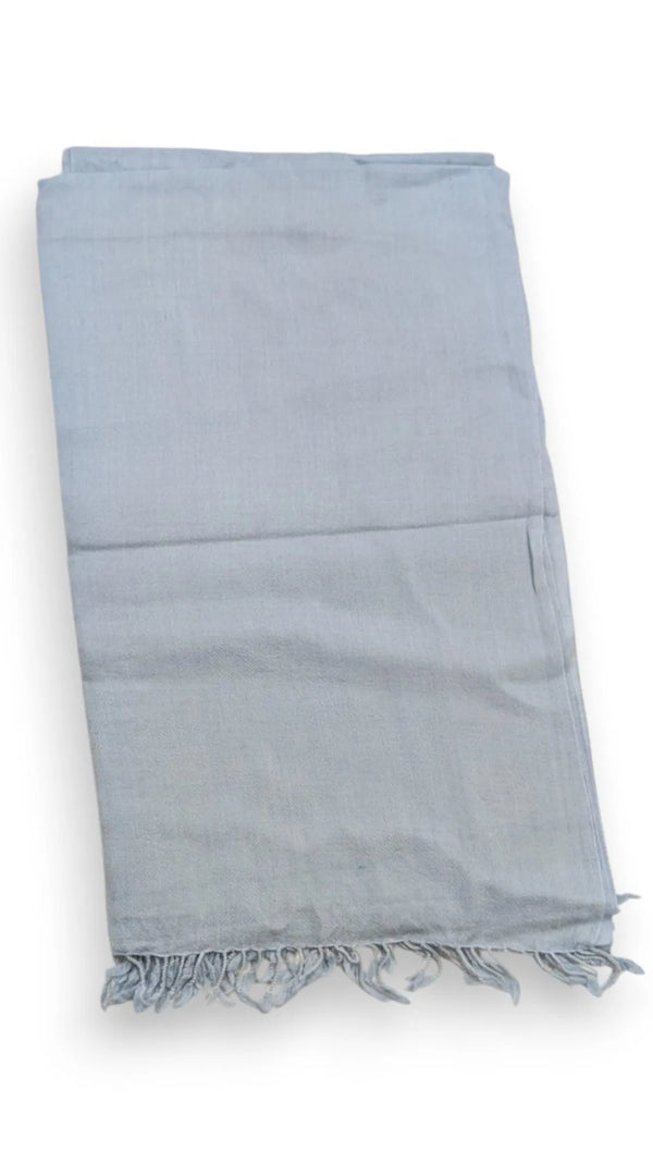 Handmade Women Wool Shawl Wrap Solid Color Sky Blue 