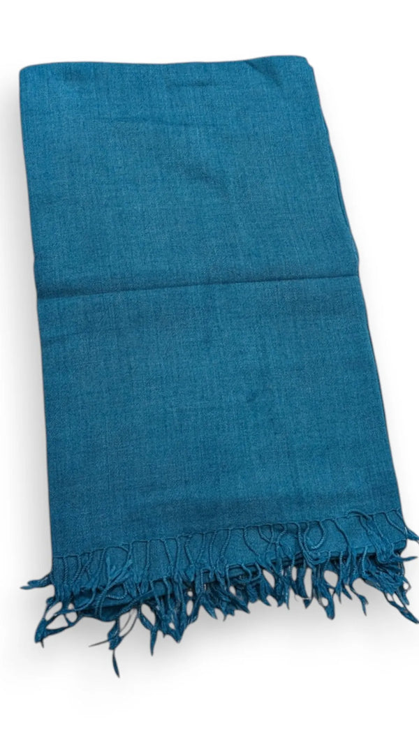 Handmade Women Wool Shawl Wrap Solid Color Teal