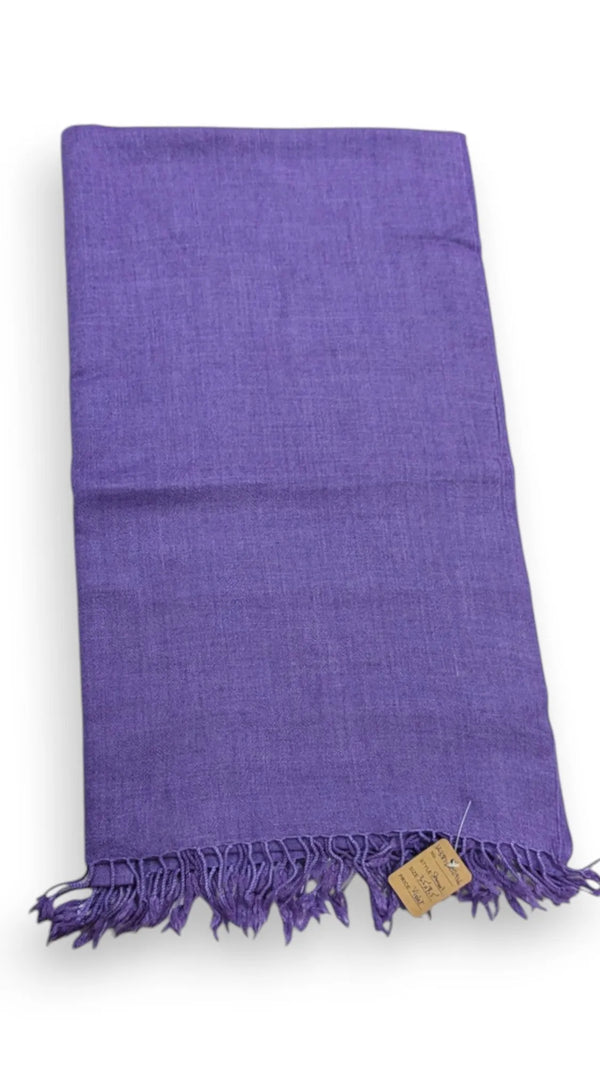 Handmade Women Wool Shawl Wrap Solid Color Violet 