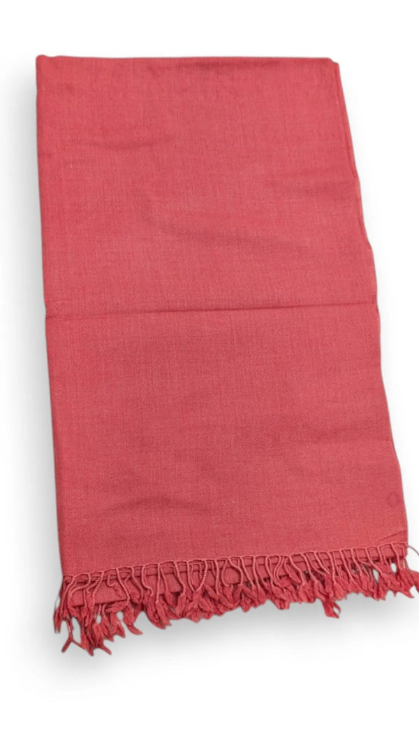Handmade Women Wool Shawl Wrap Solid Color Watermelon