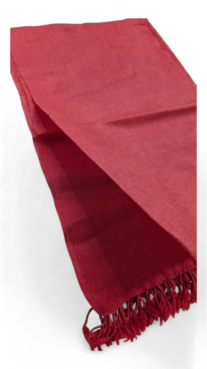 Handmade Women Wool Shawl Wrap Solid Color Watermelon 1
