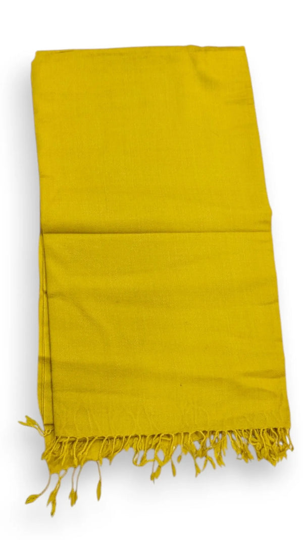 Handmade Women Wool Shawl Wrap Solid Color Yellow 