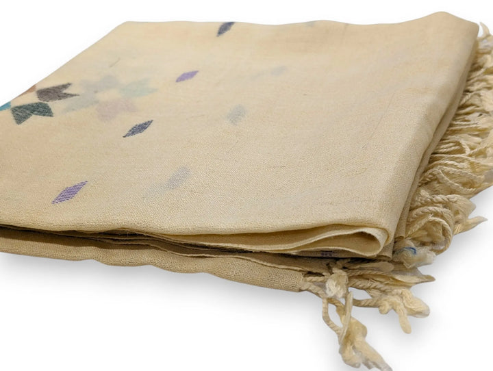 Handmade Women Wool Shawl Wrap With Handcrafted Design 4 Shaped Brown 2