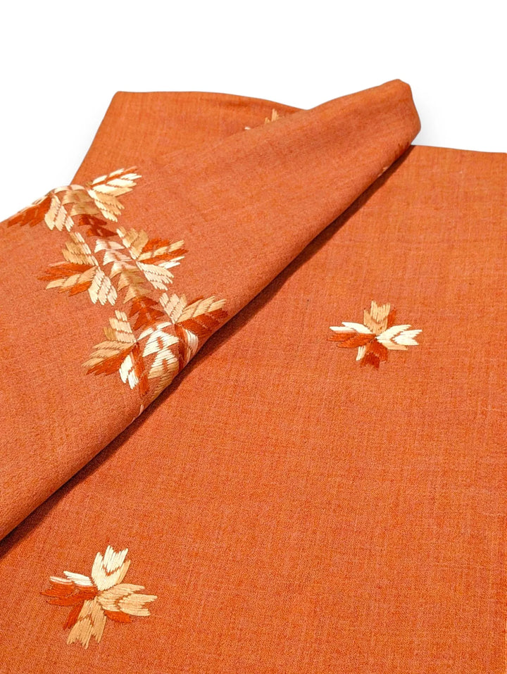 Handmade Women Wool Shawl Wrap With Handcrafted Design Carrot 1