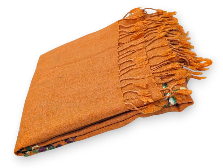 Handmade Women Wool Shawl Wrap With Handcrafted Design Peach (7FTx4FT) 1