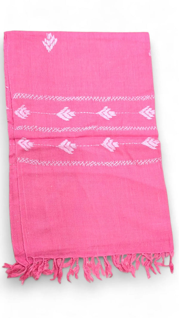 Handmade Women Wool Shawl Wrap With Handcrafted Design Pink (2FTx6FT)