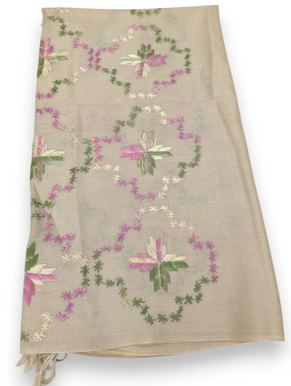 Handmade Women Wool Shawl Wrap With Handcrafted Design Purple (7FTx4FT)