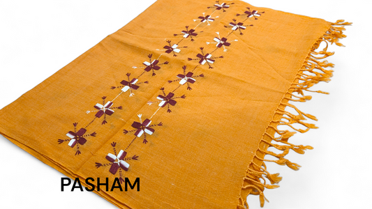 Pasham Handmade Premium Wool Women Stole Shawl Wrap - Orange Designs