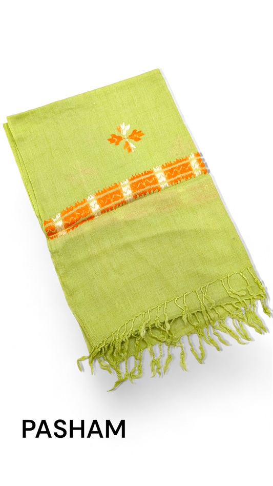 Pasham Handmade Premium Wool Women Stole Shawl Wrap - Green Designs