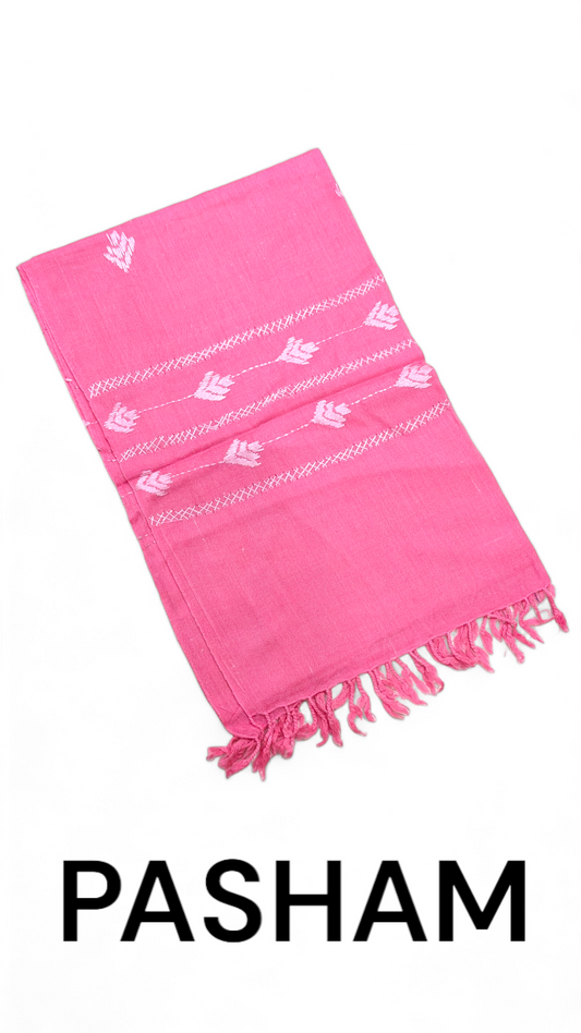 Pasham Handmade Premium Wool Women Stole Shawl Wrap - Pink Design