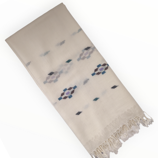 Pasham High Quality Wool 44" x 92" Women Shawl Wrap Meditation Blanket - White Rhombus