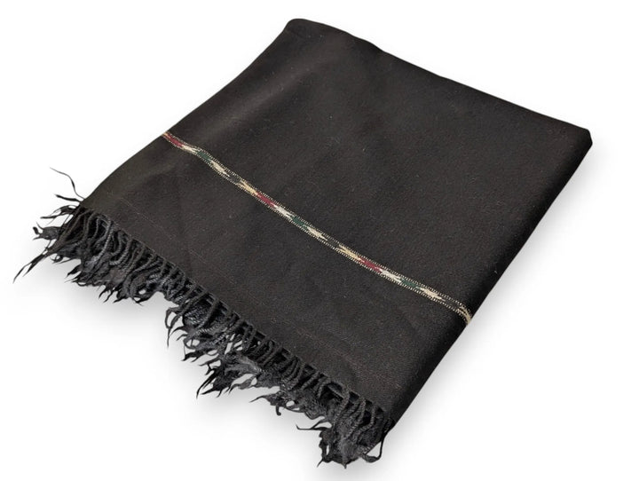 Premium Pashmina Wool Shawl Wrap Unisex Double Layer Black 2