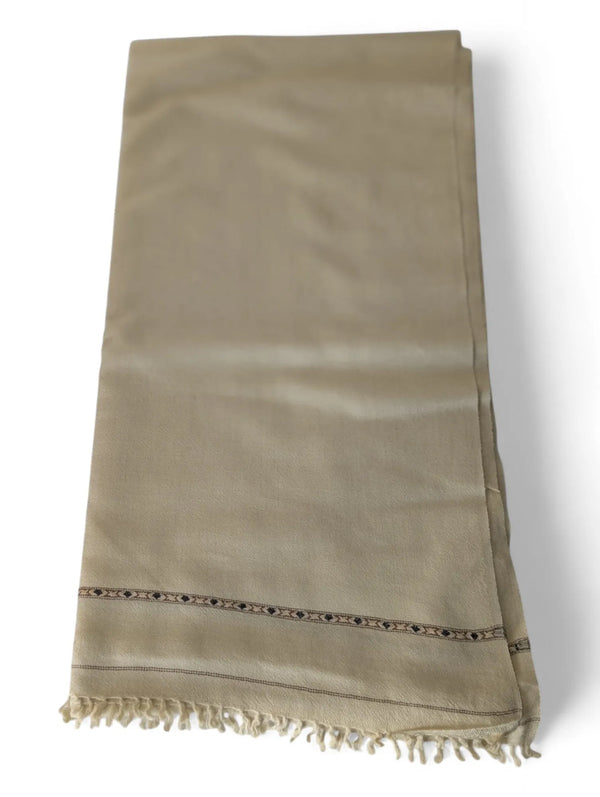 Premium Pashmina Wool Shawl Wrap Unisex Single Layer Beige