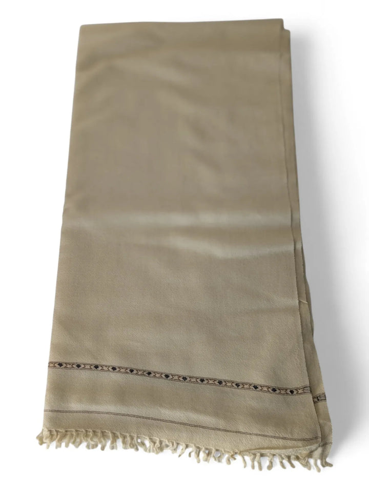 Premium Pashmina Wool Shawl Wrap Unisex Single Layer Beige