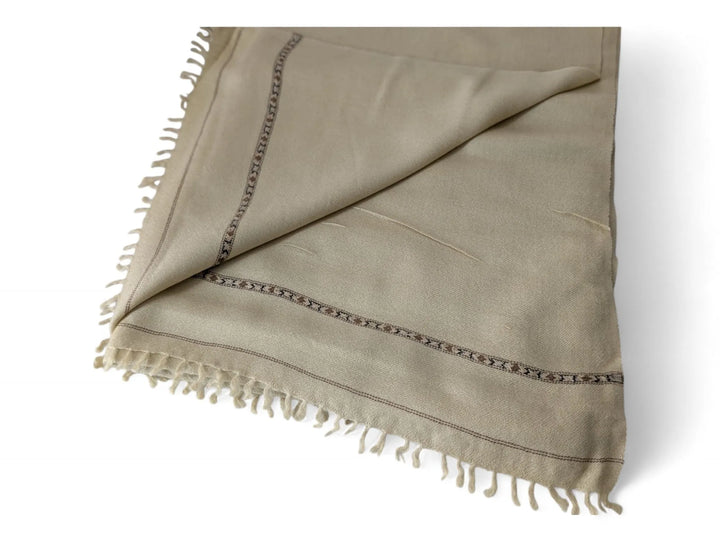 Premium Pashmina Wool Shawl Wrap Unisex Single Layer Beige 2