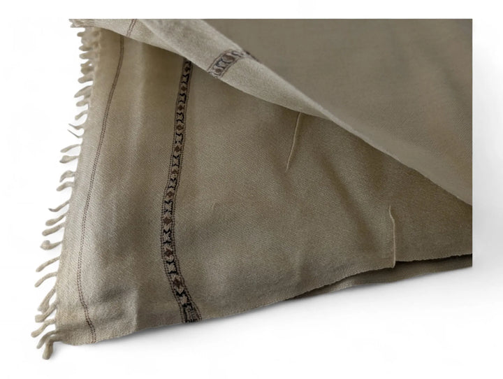 Premium Pashmina Wool Shawl Wrap Unisex Single Layer Beige 3