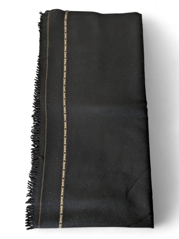 Premium Pashmina Wool Shawl Wrap Unisex Single Layer Black