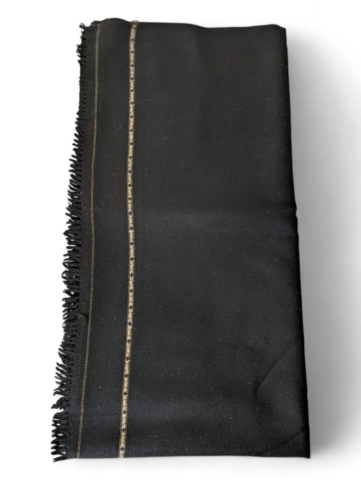 Premium Pashmina Wool Shawl Wrap Unisex Single Layer Black
