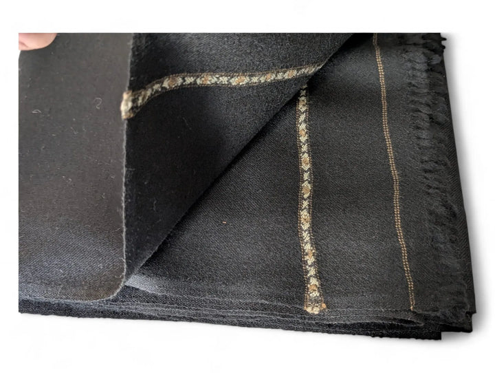 Premium Pashmina Wool Shawl Wrap Unisex Single Layer Black 1