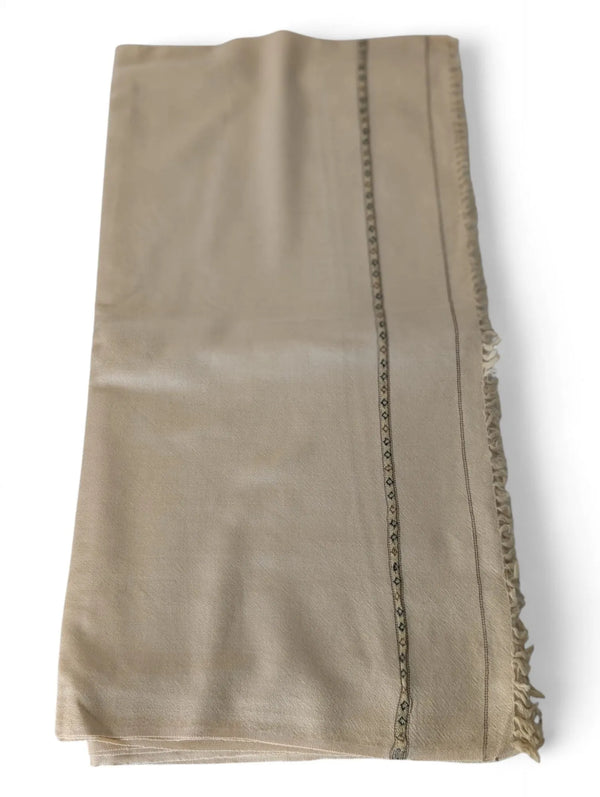 Premium Pashmina Wool Shawl Wrap Unisex Single Layer Light Brown