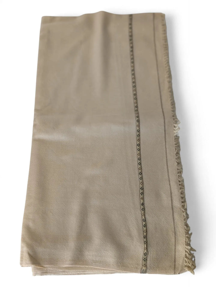 Premium Pashmina Wool Shawl Wrap Unisex Single Layer Light Brown