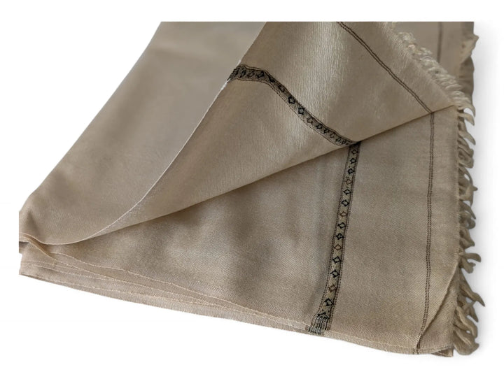 Premium Pashmina Wool Shawl Wrap Unisex Single Layer Light Brown 2