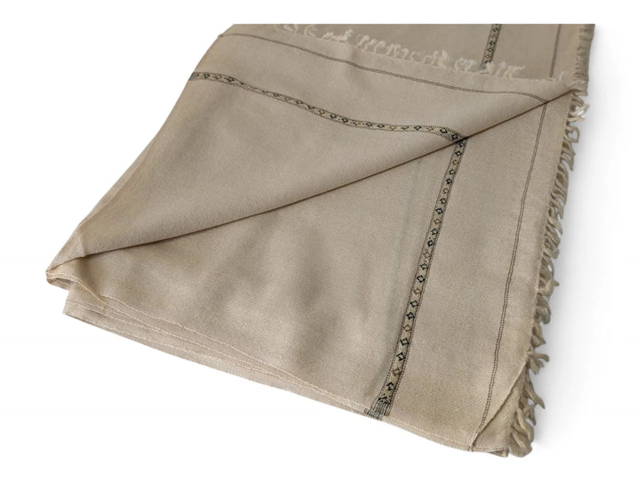 Premium Pashmina Wool Shawl Wrap Unisex Single Layer Light Brown 3
