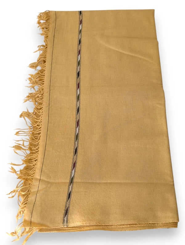 Premium Pashmina Wool Shawl Wrap Unisex Triple Layer camel Brown