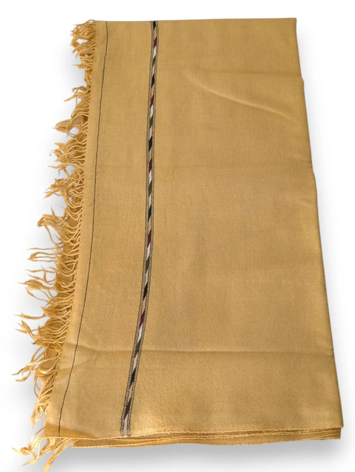 Premium Pashmina Wool Shawl Wrap Unisex Triple Layer camel Brown