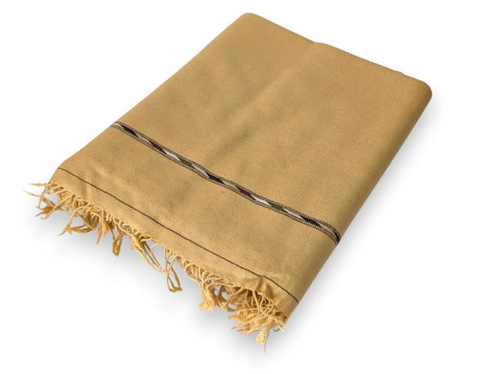 Premium Pashmina Wool Shawl Wrap Unisex Triple Layer camel Brown 1