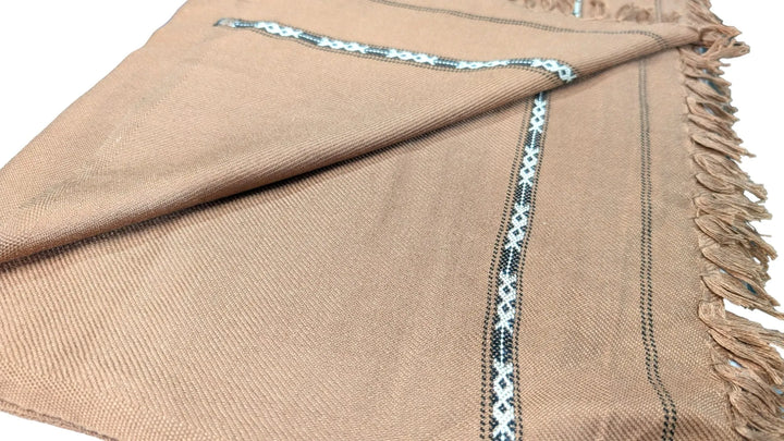 Unisex Handmade Wool Shawl Wrap Brown 1