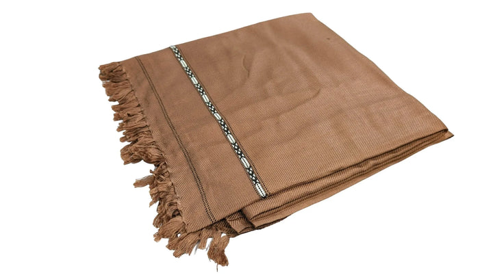 Unisex Handmade Wool Shawl Wrap Brown 2