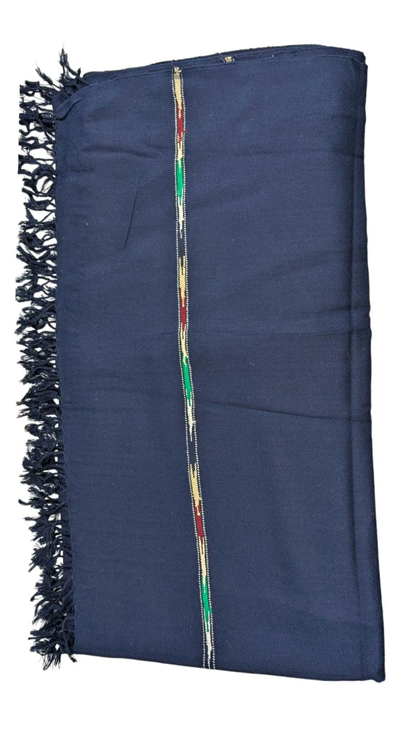 Unisex Handmade Wool Shawl Wrap Navy Blue