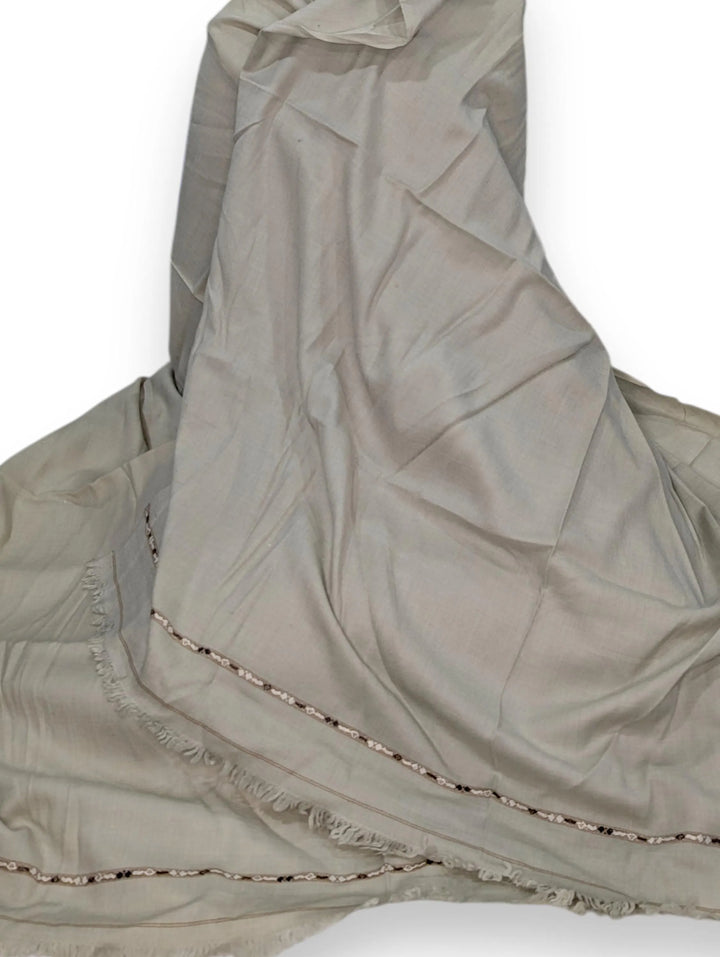 Unisex Handmade Wool Shawl Wrap - Cloud Gray
