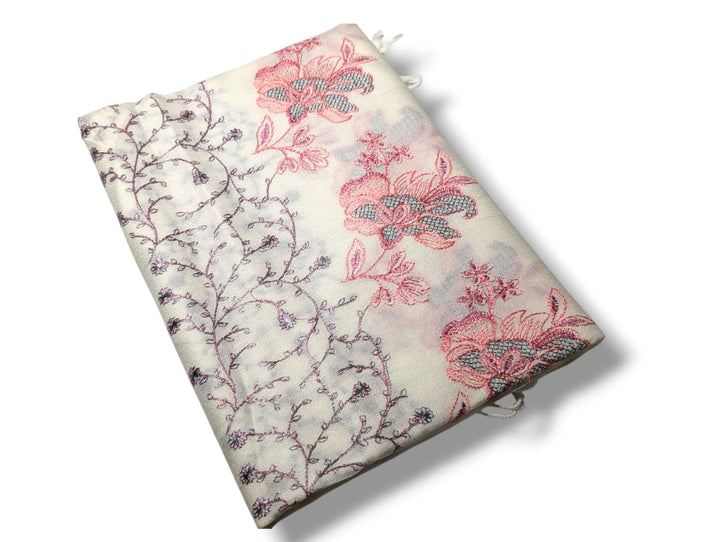 Handmade Women Wool Shawl Wrap Embroidered Design Bloomingdale White 6